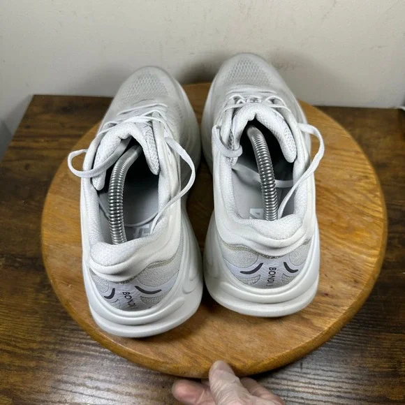 Hoka One One Bondi 9 Silver White Running Shoes 1127952-SDSTS Womens 10B - Picture 3 of 8